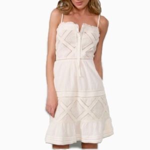 White Lace-Detail Spaghetti Strap Dress